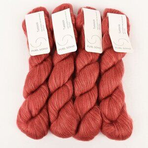 Purl Soho Tussock Yarn 4 Skeins Super Fine Kid Mohair Silk Anjou Pear Colorway